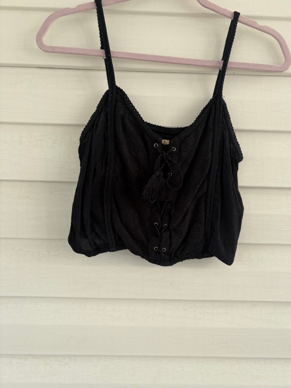 Hollister Black Camisole with Lace Detail